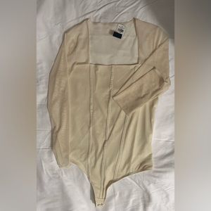 cream colored mesh/bustier style top!